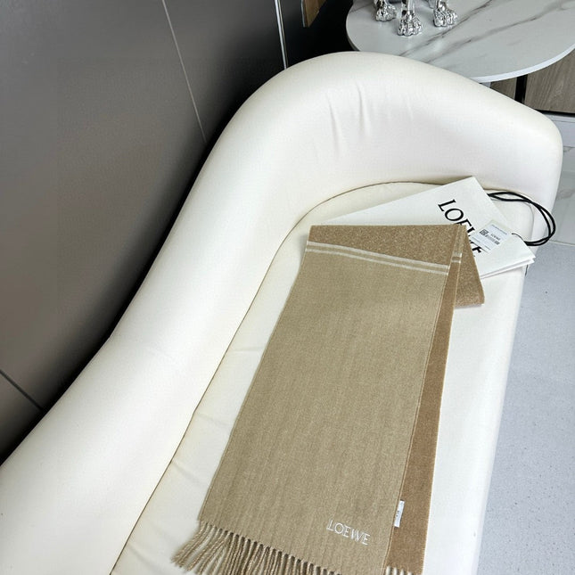 ANAGRAM SCARF 182 CM IN SAND BEIGE WOOL AND CASHMERE 408525