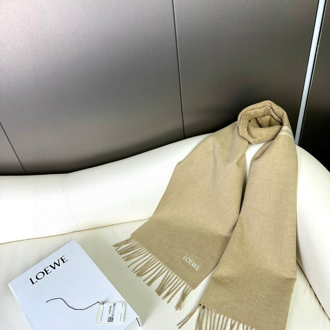ANAGRAM SCARF 182 CM IN SAND BEIGE WOOL AND CASHMERE 408525