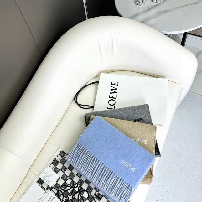ANAGRAM SCARF 182 CM IN SAND BEIGE WOOL AND CASHMERE 408525