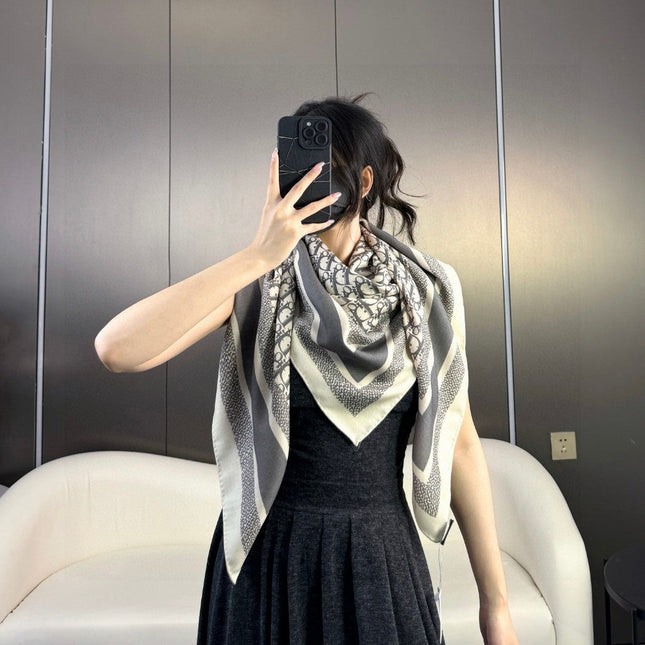 MONOGRAM SQUARE SCARF 140 CM IN COLORFUL CASHMERE AND SILK 413743