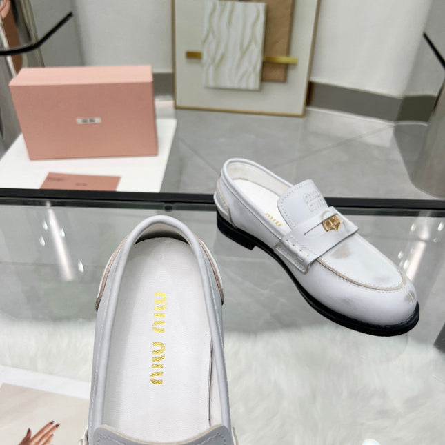 PENNY LOAFERS IN WHITE BLEACHED CALFSKIN