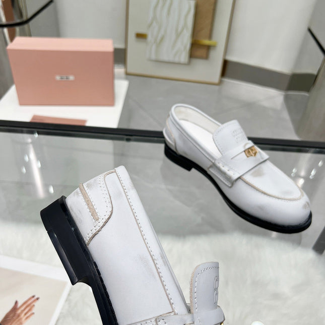 PENNY LOAFERS IN WHITE BLEACHED CALFSKIN