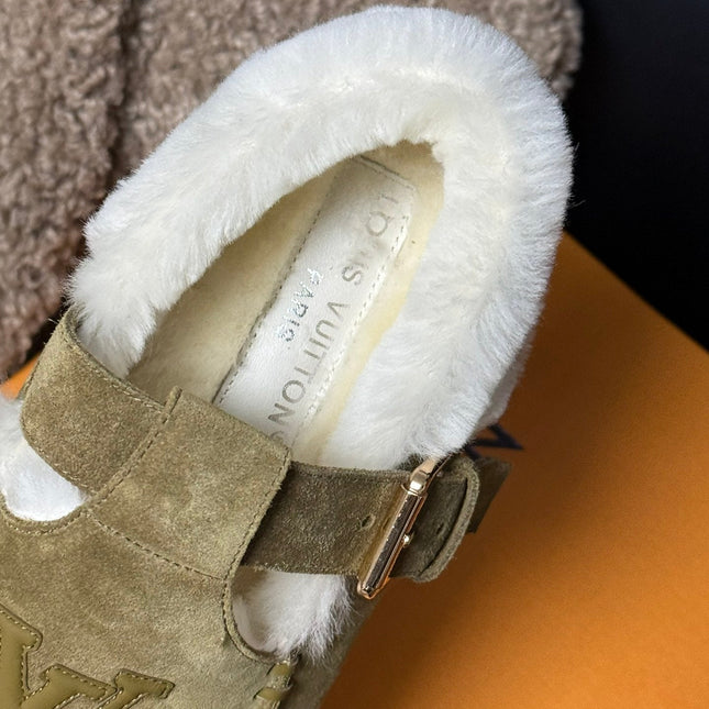 COLORADO COMFORT MARY JANE IN SAND BEIGE SUEDE AND SHEARLING LINING