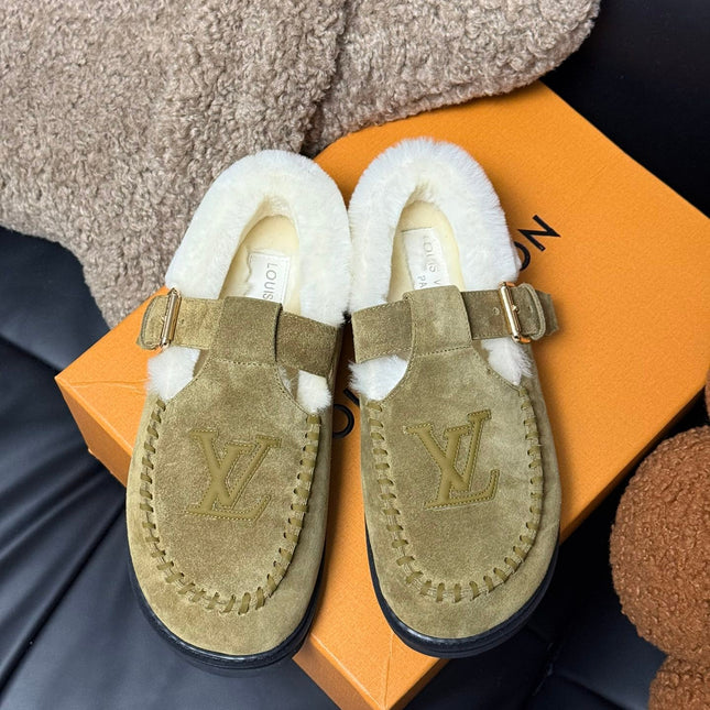 COLORADO COMFORT MARY JANE IN SAND BEIGE SUEDE AND SHEARLING LINING
