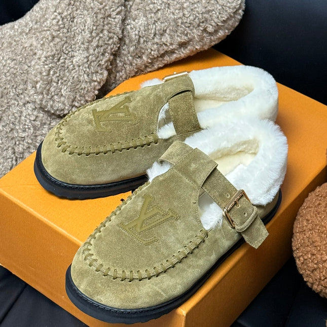 COLORADO COMFORT MARY JANE IN SAND BEIGE SUEDE AND SHEARLING LINING