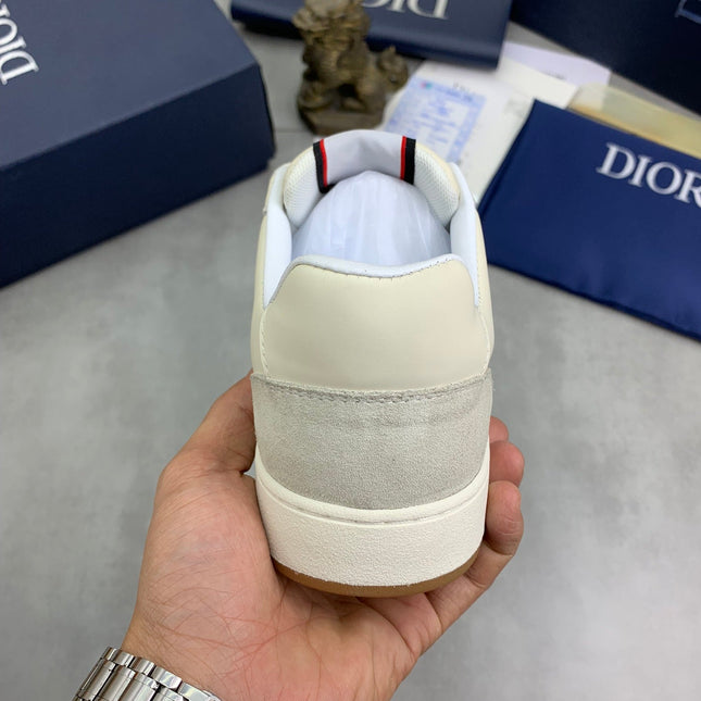CD HOMME SNEAKERS IVORY CALFSKIN AND SUEDE