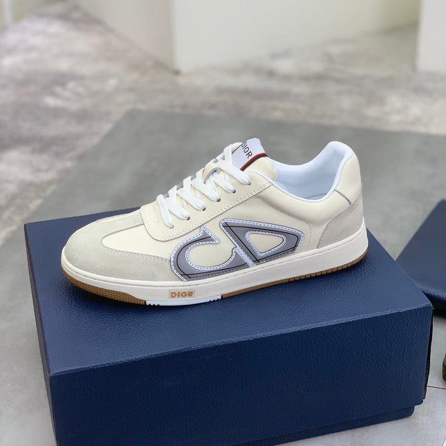 CD HOMME SNEAKERS IVORY CALFSKIN AND SUEDE