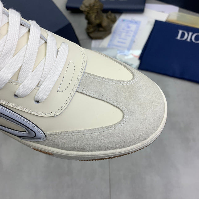 CD HOMME SNEAKERS IVORY CALFSKIN AND SUEDE