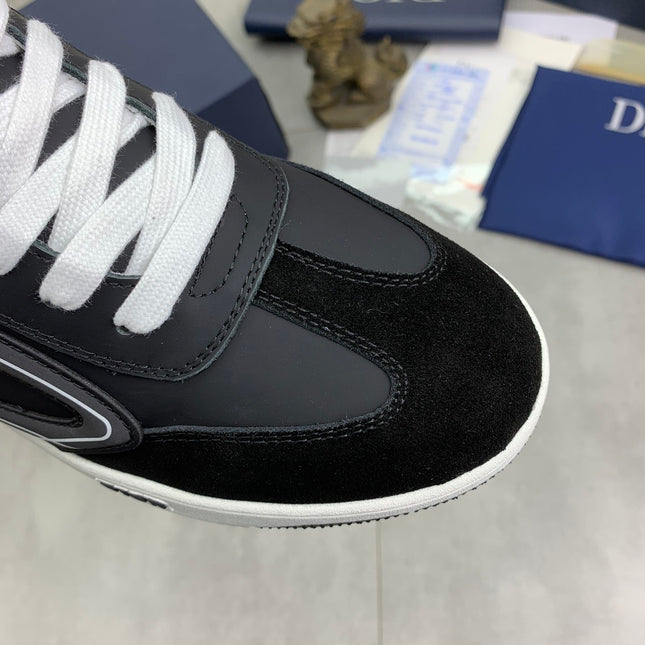 CD HOMME SNEAKERS BLACK CALFSKIN AND SUEDE