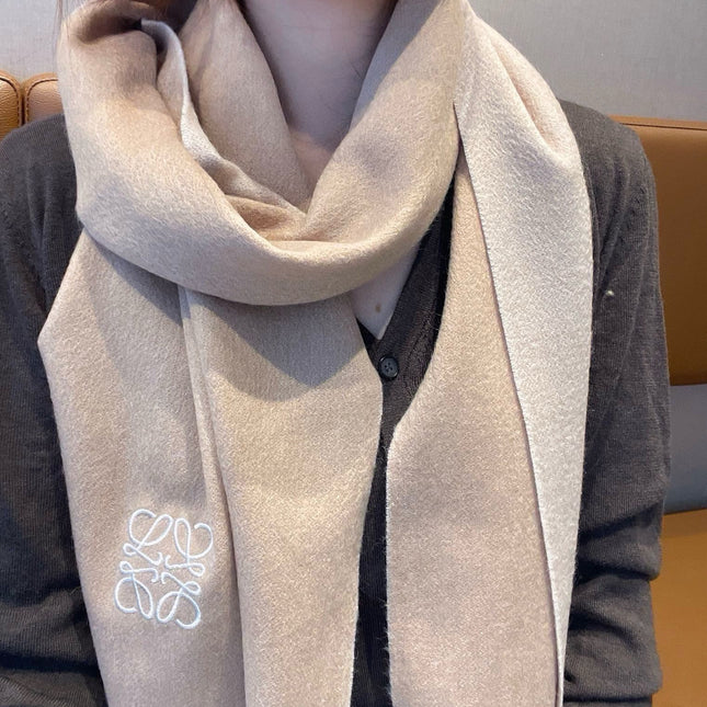 SCARF 180 CM IN CAMEL BEIGE CASHMERE AND WOOL 403757