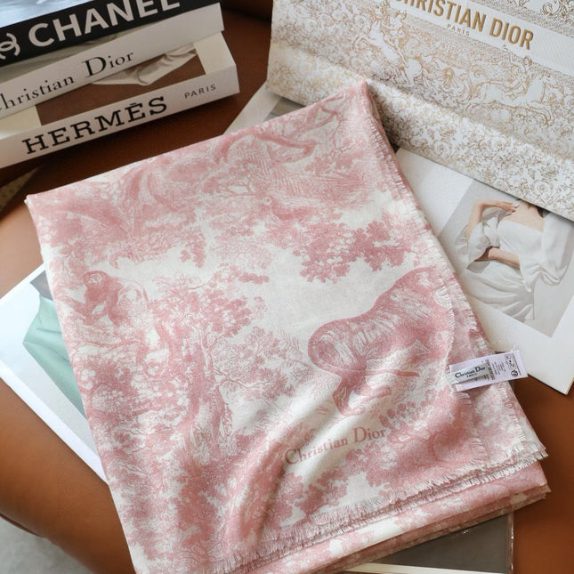 SCARF 180 CM IN LIGHT PINK SILK AND CASHMERE 418264