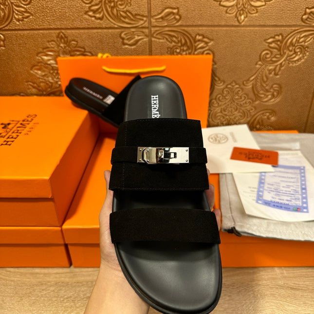 HM JACKSON SANDAL BLACK SUEDE