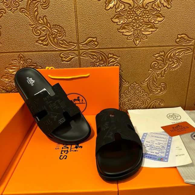 HM IZMIR SLIPPER BLACK CALFSKIN