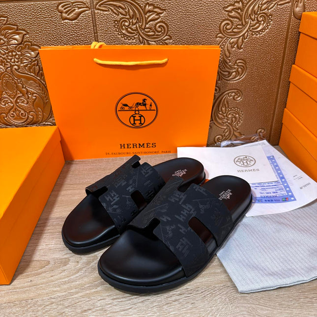 HM IZMIR SLIPPER BLACK CALFSKIN