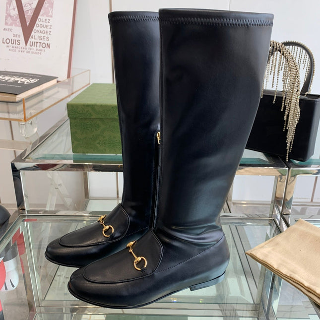 GG KNEE HIGH BOOTS WITH HORSEBIT IN BLACK CALFSKIN