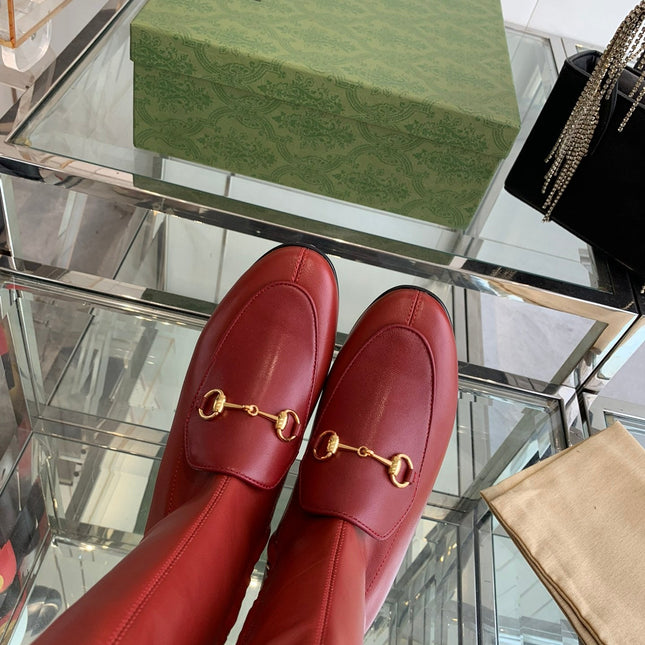 GG KNEE HIGH BOOTS WITH HORSEBIT IN RED CALFSKIN
