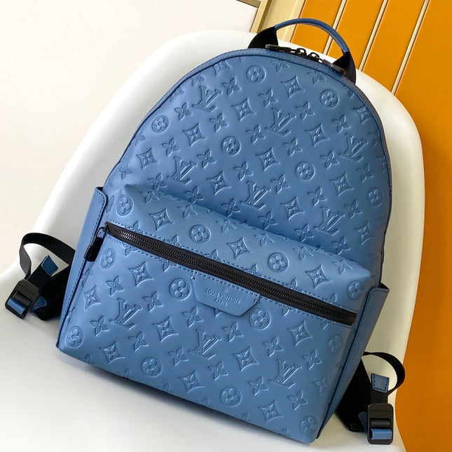 DISCOVERY BACKPACK 38 IN BLUE MONOGRAM ECLIPSE CANVAS AND TAURILLON
