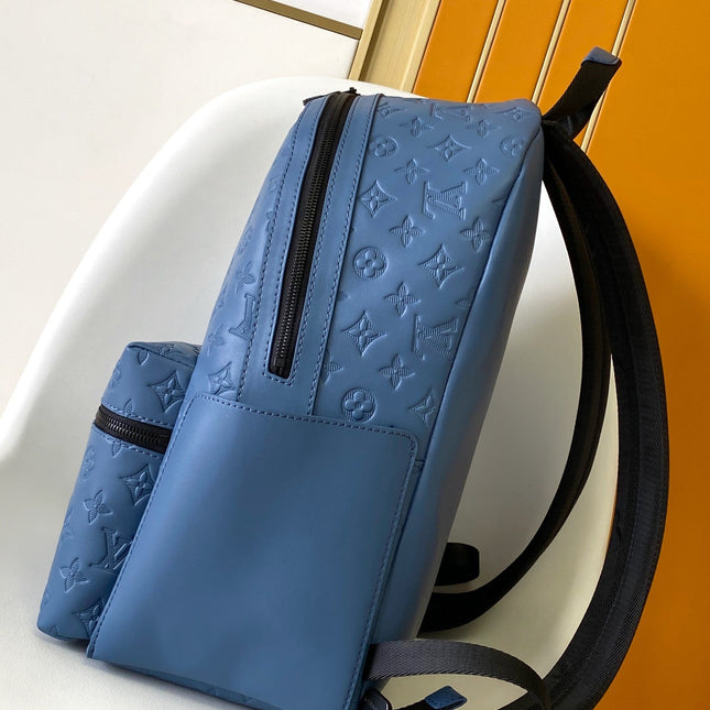 DISCOVERY BACKPACK 38 IN BLUE MONOGRAM ECLIPSE CANVAS AND TAURILLON