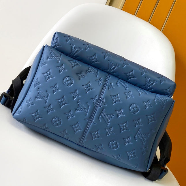 DISCOVERY BACKPACK 38 IN BLUE MONOGRAM ECLIPSE CANVAS AND TAURILLON