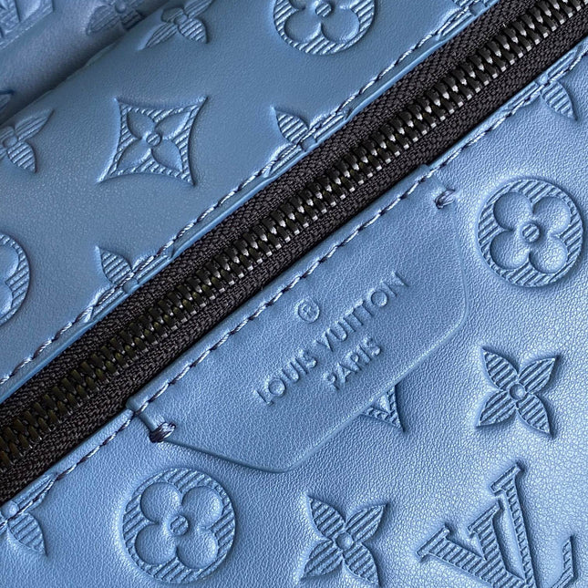 DISCOVERY BACKPACK 38 IN BLUE MONOGRAM ECLIPSE CANVAS AND TAURILLON