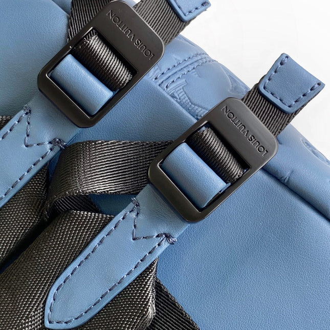 DISCOVERY BACKPACK 38 IN BLUE MONOGRAM ECLIPSE CANVAS AND TAURILLON