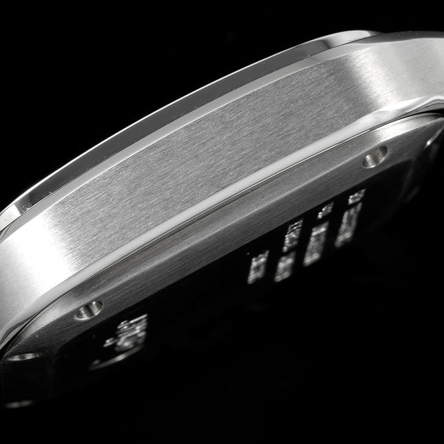 SANTOS MEDIUM MODEL DE CARTIER WATCH SILVER CASE WITH NAVY BLUE DIAL
