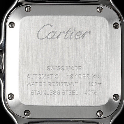 SANTOS MEDIUM MODEL DE CARTIER WATCH SILVER CASE WITH PEANUT BROWN DIAL