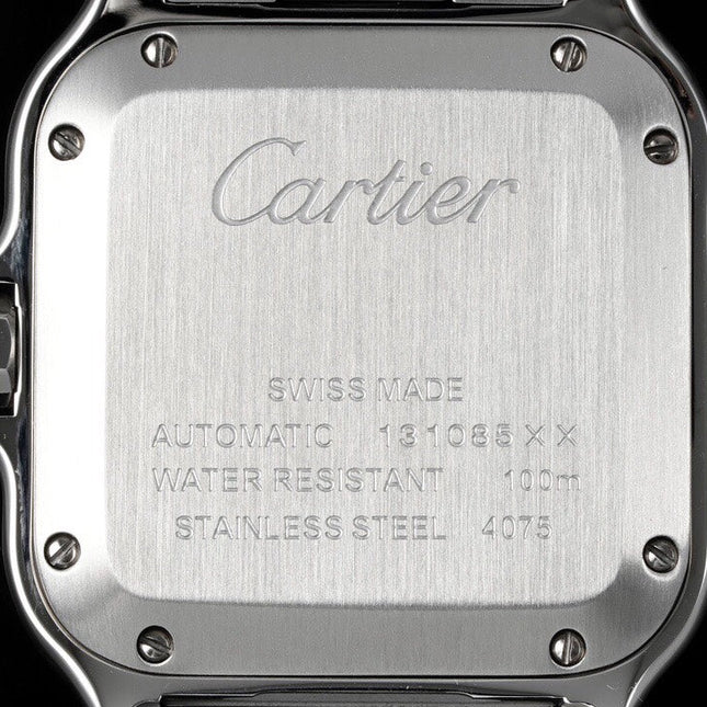 SANTOS MEDIUM MODEL DE CARTIER WATCH SILVER CASE WITH PEANUT BROWN DIAL
