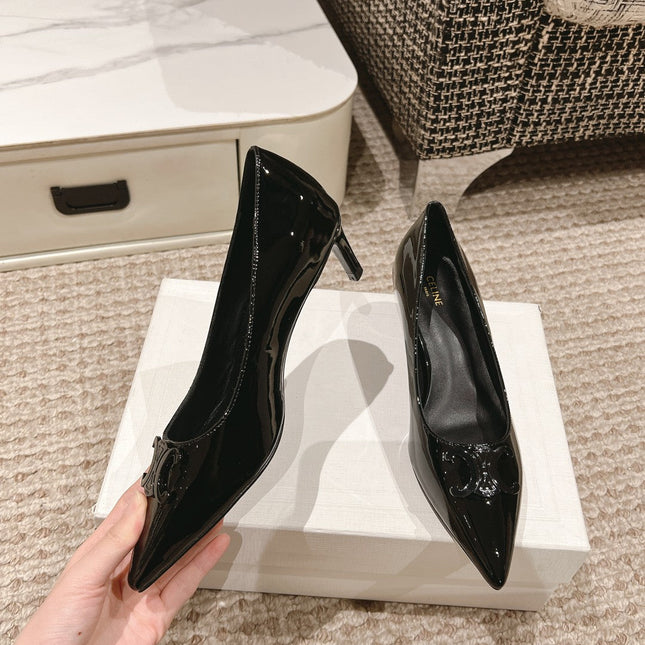 HIGH PUMP 5 CM IN BLACK PATENT CALFSKIN