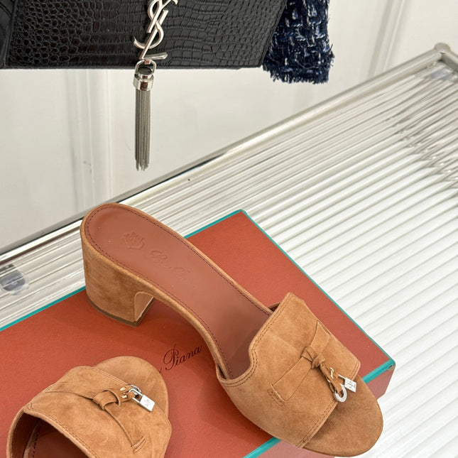 HIGH HEELS IN BROWN SUEDUE AND LAMBSKIN