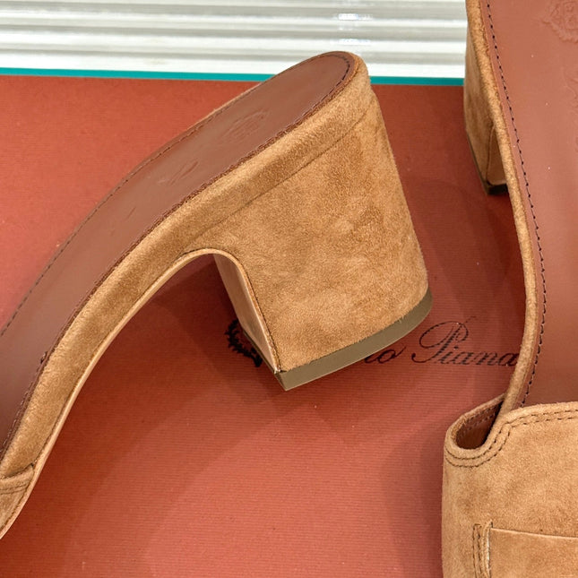 HIGH HEELS IN BROWN SUEDUE AND LAMBSKIN