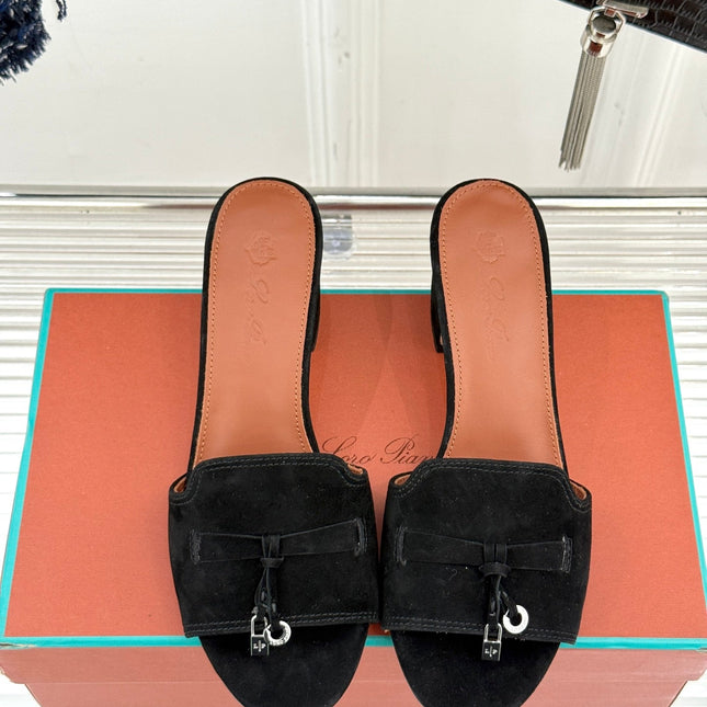HIGH HEELS IN BLACK SUEDUE AND LAMBSKIN