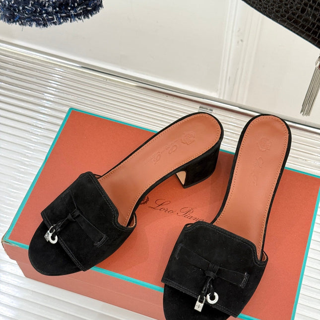 HIGH HEELS IN BLACK SUEDUE AND LAMBSKIN