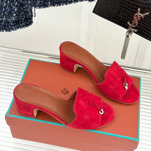 HIGH HEELS IN RED SUEDUE AND LAMBSKIN