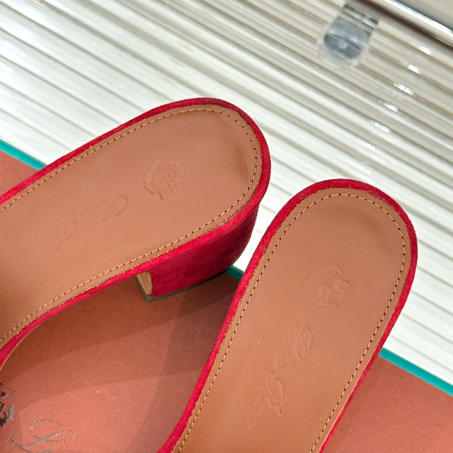 HIGH HEELS IN RED SUEDUE AND LAMBSKIN