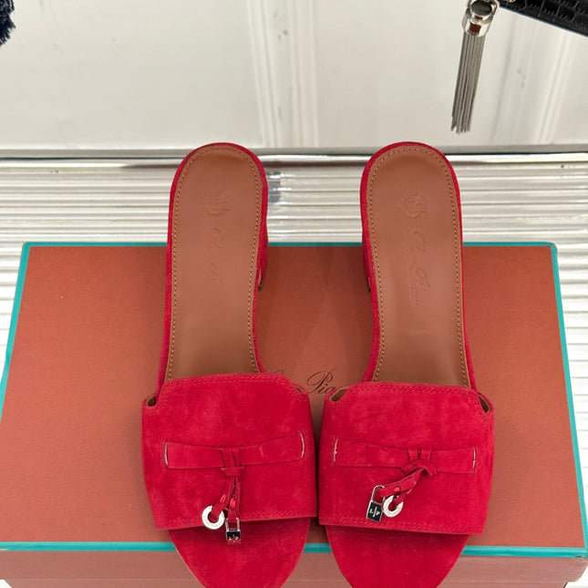 HIGH HEELS IN RED SUEDUE AND LAMBSKIN