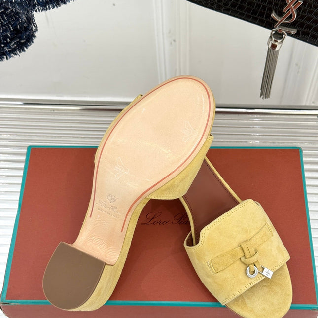 HIGH HEELS IN YELLOW SUEDUE AND LAMBSKIN
