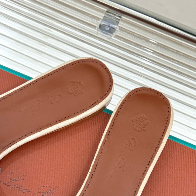 FLAT SANDALS IN BEIGE SUEDUE AND LAMBSKIN