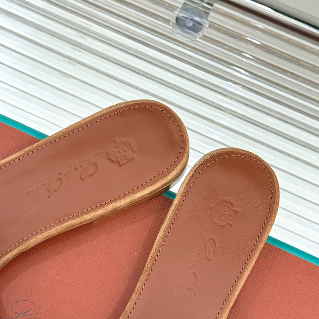 FLAT SANDALS IN BROWN SUEDUE AND LAMBSKIN