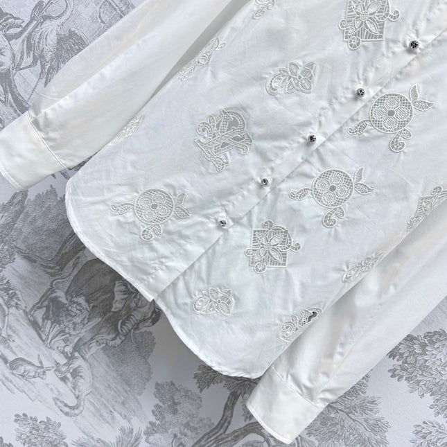 LV 25S EMBROIDERED HOLLOW SHIRT 264718