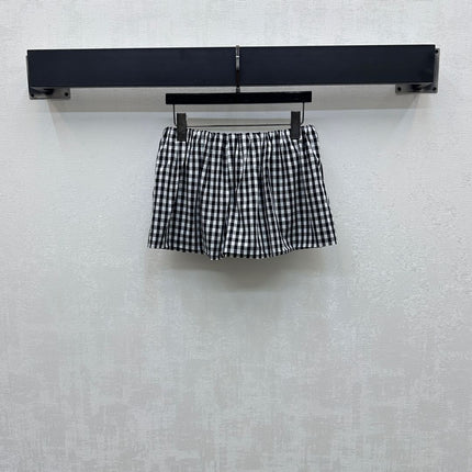 MIU 25S PLAID MINI SKIRT WITH DRAWSTRING 264707