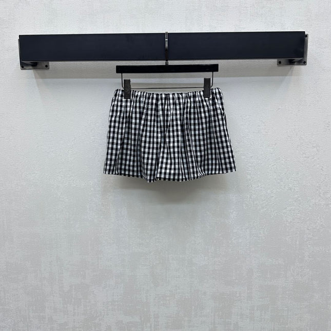 MIU 25S PLAID MINI SKIRT WITH DRAWSTRING 264707