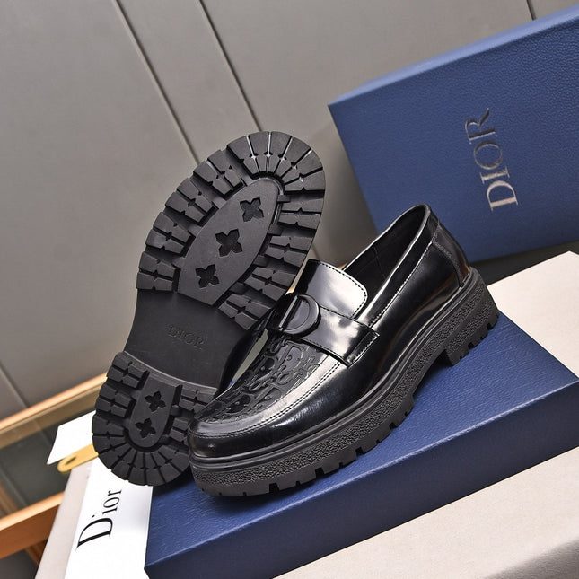 CD SYMBOL EXPLORER LOAFER GLOSSY BLACK MONOGRAM CALFSKIN