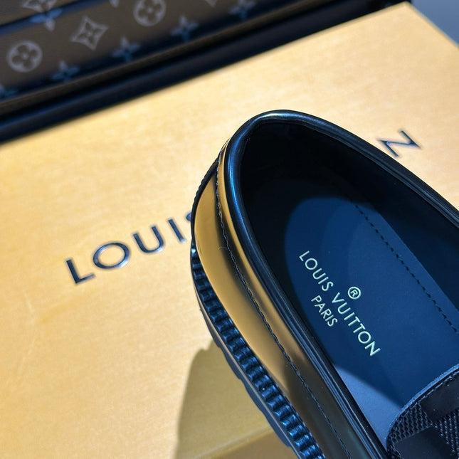 LV MAJOR LOAFER IN BLACK DAMIER CALFSKIN