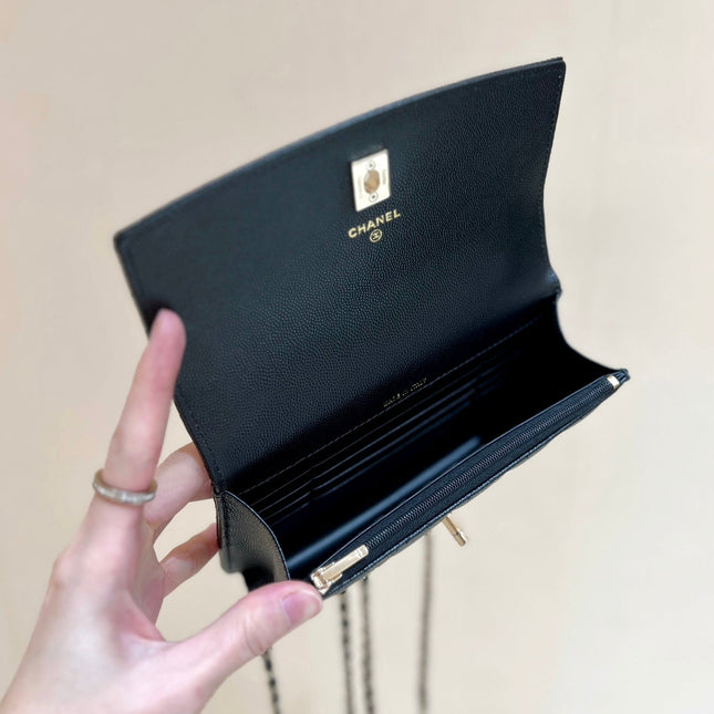 TOP HANDLE FLAP BACKPACK 18 IN BLACK CALFSKIN