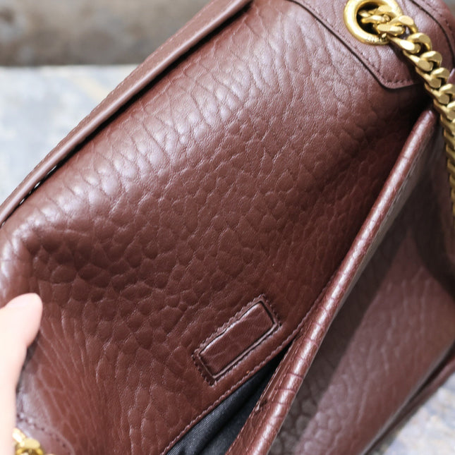 NIKI MEDIUM 28 IN CHESTNUT BROWN ELEPHANT PATTERN LAMBSKIN GOLD HARDWARE
