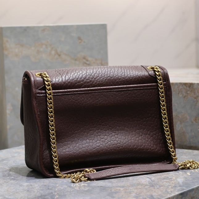 NIKI MEDIUM 28 IN CHESTNUT BROWN ELEPHANT PATTERN LAMBSKIN GOLD HARDWARE