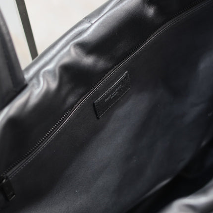 PUFFER LARGE TOTE BAG 57 IN BLACK NAPA LAMBSKIN