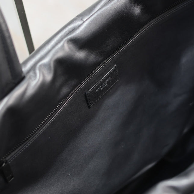 PUFFER LARGE TOTE BAG 57 IN BLACK NAPA LAMBSKIN
