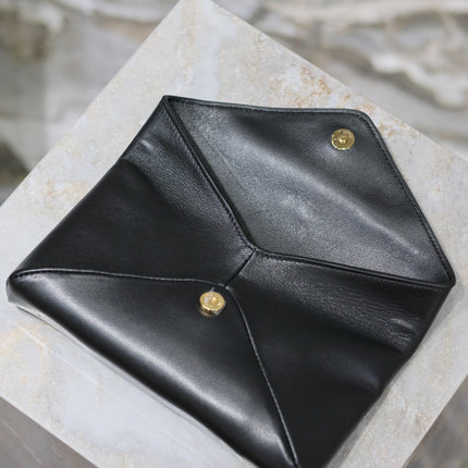 ENVELOPE CLUTCH 21 IN BLACK CALFSKIN